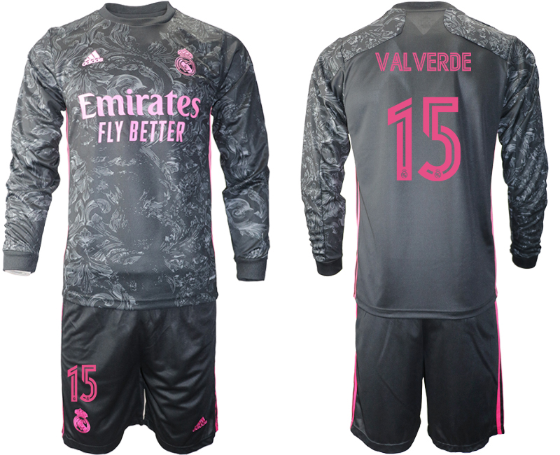 2021 Men Real Madrid away long sleeve #15 soccer jerseys->real madrid jersey->Soccer Club Jersey